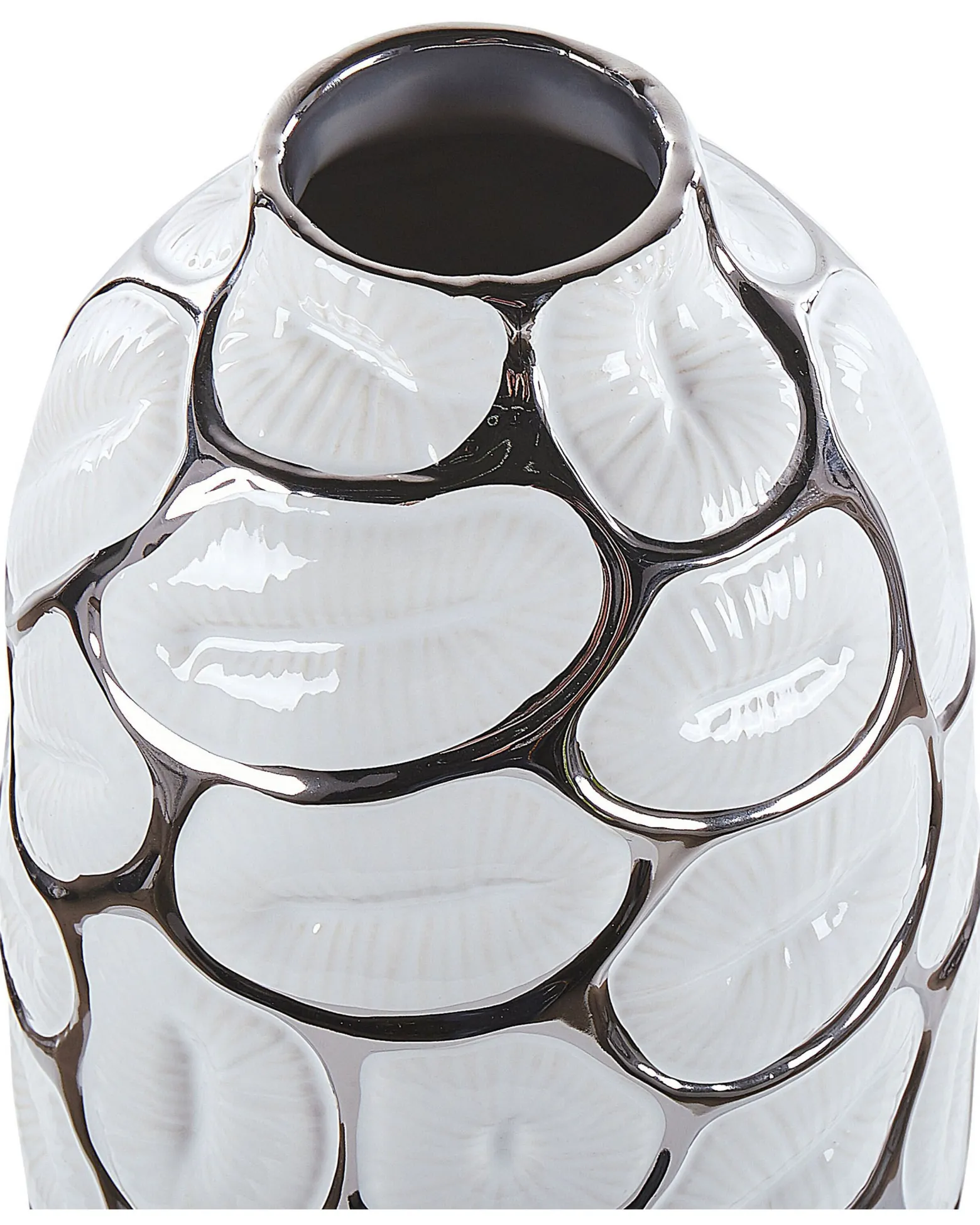 Wazon dekoracyjny ceramiczny glamour 28 cm biały