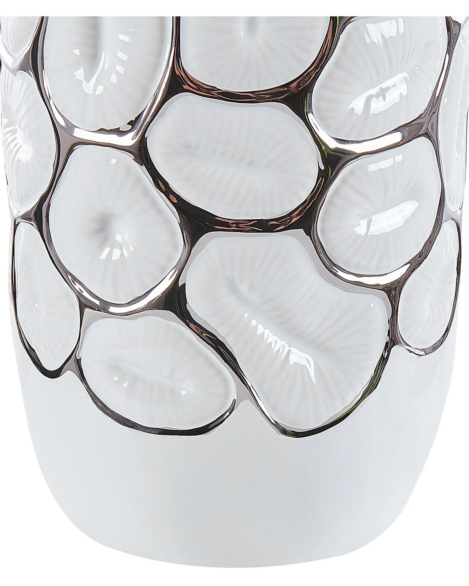 Wazon dekoracyjny ceramiczny glamour 28 cm biały