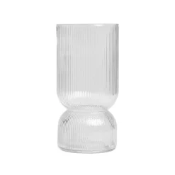 Wazon LIMPID szklany prążkowany transparentny 20 cm HOMLA