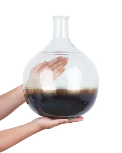 Wazon na kwiaty ozdobny szklany 34 cm opalizujący