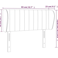 Wezgłowie Czarny 83 x 23 x 78/88 cm Tkanina vidaXL