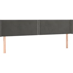 Wezgłowie Szary 183 x 16 x 78/88 cm Aksamit vidaXL