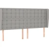 Wezgłowie Szary 203 x 23 x 118/128 cm Tkanina vidaXL