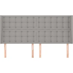 Wezgłowie Szary 203 x 23 x 118/128 cm Tkanina vidaXL