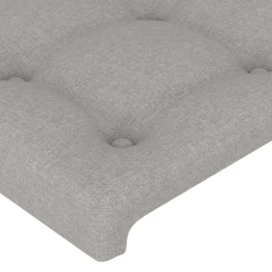 Wezgłowie Szary 203 x 23 x 118/128 cm Tkanina vidaXL