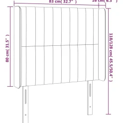 Wezgłowie Brąz 83 x 16 x 118/128 cm Tkanina vidaXL