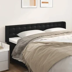 Wezgłowie Czarny 183 x 16 x 78/88 cm Sztuczna skóra vidaXL