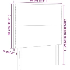 Wezgłowie Czarny 90 x 5 x 118/128 cm Sztuczna skóra vidaXL