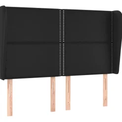 Wezgłowie Czarny 147 x 23 x 118/128 cm Sztuczna skóra vidaXL
