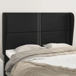 Wezgłowie Czarny 147 x 23 x 118/128 cm Sztuczna skóra vidaXL