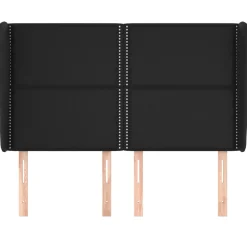 Wezgłowie Czarny 147 x 23 x 118/128 cm Sztuczna skóra vidaXL