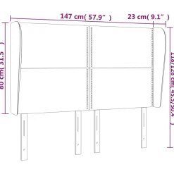 Wezgłowie Czarny 147 x 23 x 118/128 cm Sztuczna skóra vidaXL