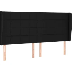 Wezgłowie Czarny 183 x 23 x 118/128 cm Tkanina vidaXL