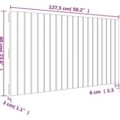 Wezgłowie łóżka Brąz 127.5 x 60 cm Pine Wood vidaXL