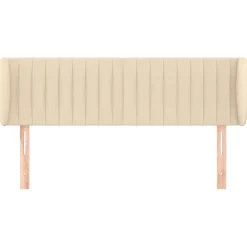 Wezgłowie Kremowy 147 x 23 x 78/88 cm Tkanina vidaXL