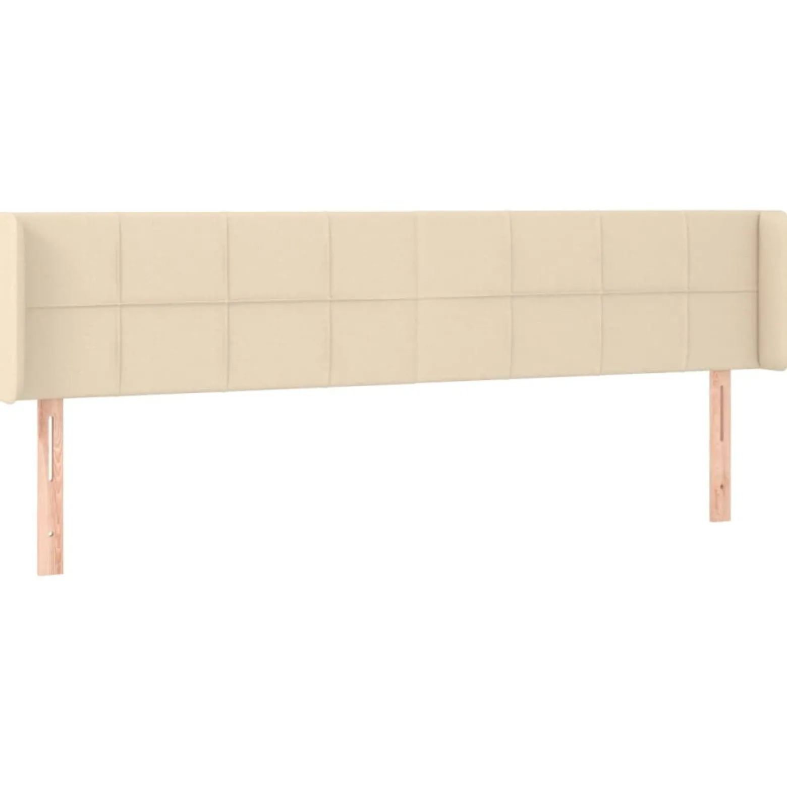 Wezgłowie Kremowy 203 x 16 x 78/88 cm Tkanina vidaXL