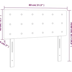 Wezgłowie Niebieski 80 cm Tkanina Low vidaXL