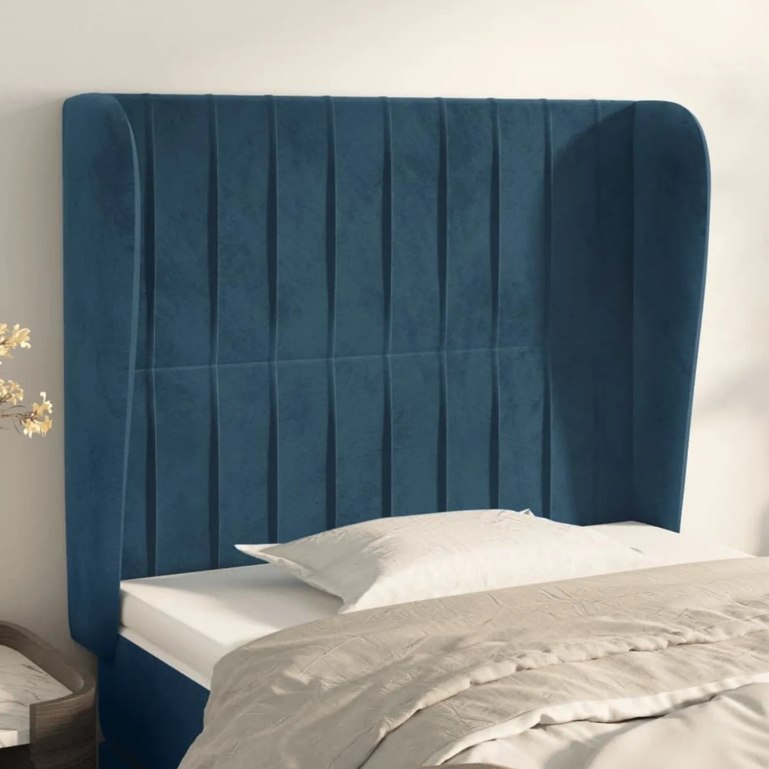 Wezgłowie Niebieski 93 x 23 x 118/128 cm Aksamit vidaXL