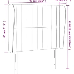 Wezgłowie Niebieski 93 x 23 x 118/128 cm Aksamit vidaXL