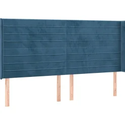 Wezgłowie Niebieski 203 x 16 x 118/128 cm Aksamit vidaXL