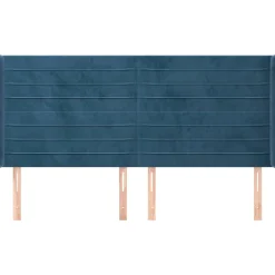 Wezgłowie Niebieski 203 x 16 x 118/128 cm Aksamit vidaXL