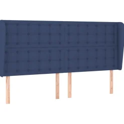 Wezgłowie Niebieski 183 x 23 x 118/128 cm Tkanina vidaXL