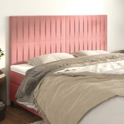 Wezgłowie Różowe 180 cm Aksamit Wysoki vidaXL