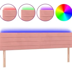 Wezgłowie Różowe 180 x 5 x 78/88 cm Aksamit vidaXL