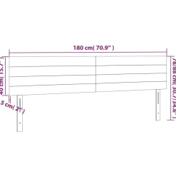 Wezgłowie Różowe 180 x 5 x 78/88 cm Aksamit vidaXL