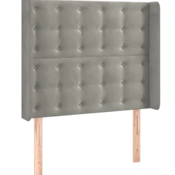 Wezgłowie Szary 93 x 16 x 118/128 cm Aksamit vidaXL