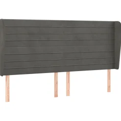 Wezgłowie Szary 163 x 23 x 118/128 cm Aksamit vidaXL