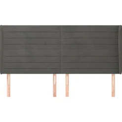 Wezgłowie Szary 163 x 23 x 118/128 cm Aksamit vidaXL