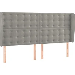 Wezgłowie Szary 183 x 23 x 118/128 cm Aksamit vidaXL