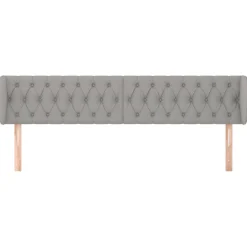 Wezgłowie Szary 203 x 23 x 78/88 cm Tkanina vidaXL