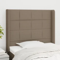 Wezgłowie Taupe 93 x 16 x 118/128 cm Tkanina vidaXL