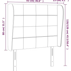 Wezgłowie Taupe 93 x 23 x 118/128 cm Tkanina vidaXL