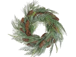 Wieniec świąteczny 34 cm z szyszkami zielony