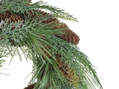 Wieniec świąteczny 34 cm z szyszkami zielony
