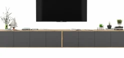 Wisząca Szafka Loft Komoda RTV grafit MAT 300 cm