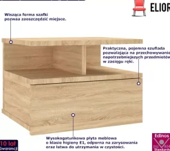 Wisząca szafka nocna z szufladą dąb sonoma - Aveno