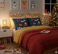 Świąteczna poszewka na poduszkę HOLLY JOLLY 45x45 HO HO HO
