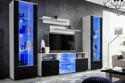 Witryna Szklana Regał Salon Dąb Wotan z Półkami LED 192x60