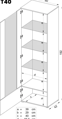 Witryna Szklana Regał Salon Dąb Wotan z Półkami LED 192x60