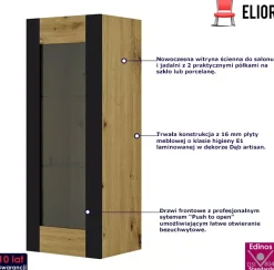Witryna ścienna dąb artisan - Zeeno