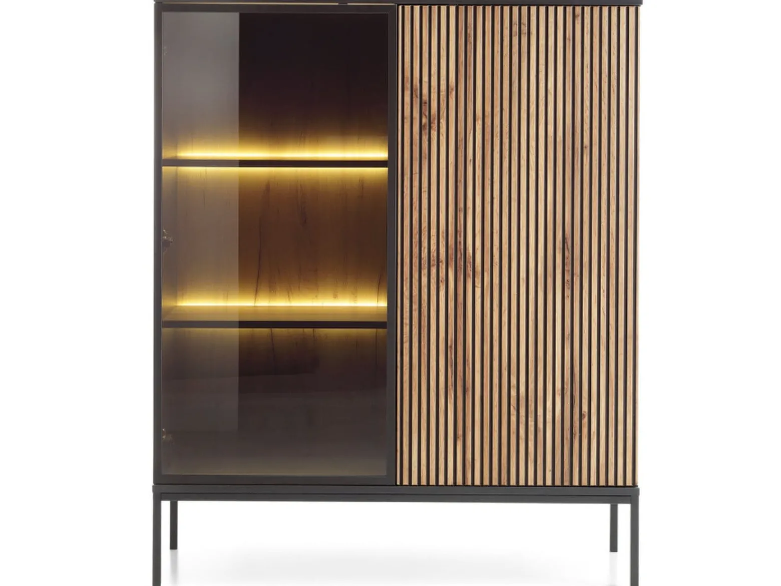 Witryna DEO 104 cm Dąb Wotan/Grafit