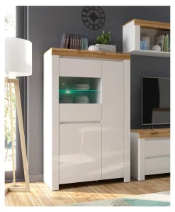 Witryna Holten 98 cm z 3 drzwiami biały połysk
