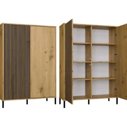 Witryna KAMARO 2DD Slim/Gładki Dąb Artisan Lamele