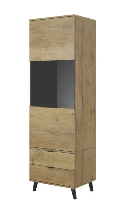 Witryna NEST W-2 dąb lefkas/czarny