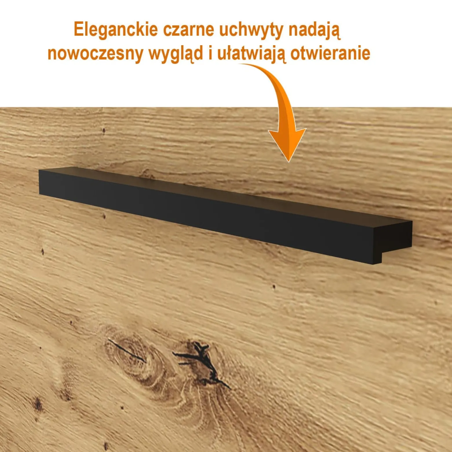 Witryna NUKA E 58 cm dąb artisan / czarna