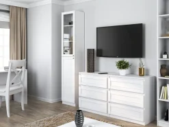 Witryna regał Pafos W40 SH 1 szyba 40cm na książki biała
